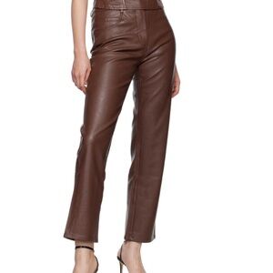 Brown Vegan Leather Miaou Pant